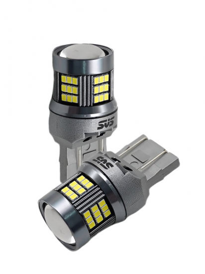 Светодиодные автолампы SVS ProLight lens W21/5W -7443/12-24V/6W/6000K/550Lm/Chip 2016-57SMD