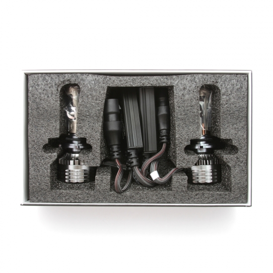 MCB4K5 Светодиодные линзы MTF LIGHT серии MicroLENS HB4(9006), 12/24V, 55W, 6000K, 4000LM, к-т.