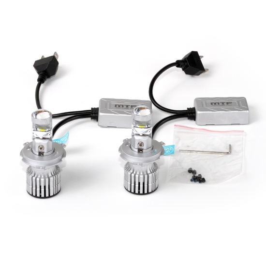 Светодиодные линзы MTF LIGHT серии MiniLENS PRO H4/H19, 12/24V, 35/55W, 6000K, 5500LM, 2шт.