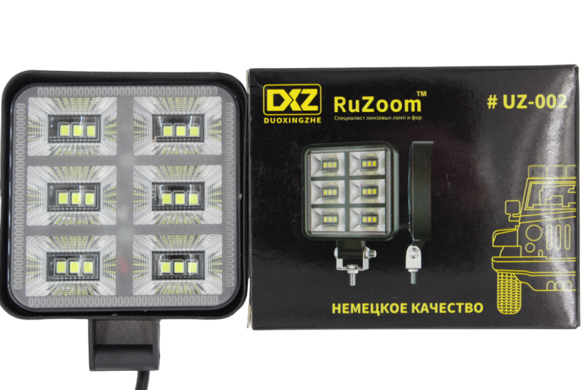 UZ-002 Фара дополнительная LED 12/24V 12W 1200LM Белый свет 84*84*20 мм