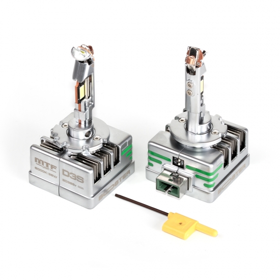 Светодиодные лампы MTF Light, серия BOOSTER V-TYPE, D3S, 42V, 35W, 4500lm, 6000K, кулер, комплект.
