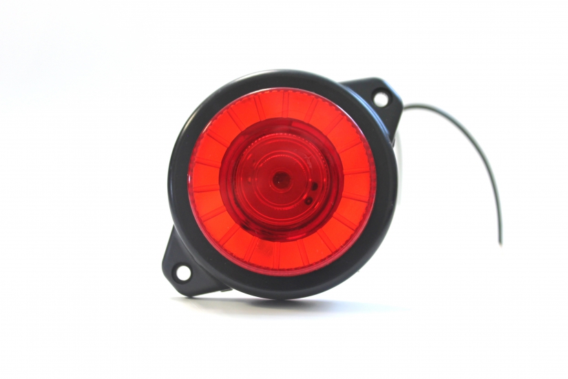 ФПГ-26 Красный светодиодный фонарь габаритный н/о круглый с кольцом 1LED (плоский рассеиватель)
