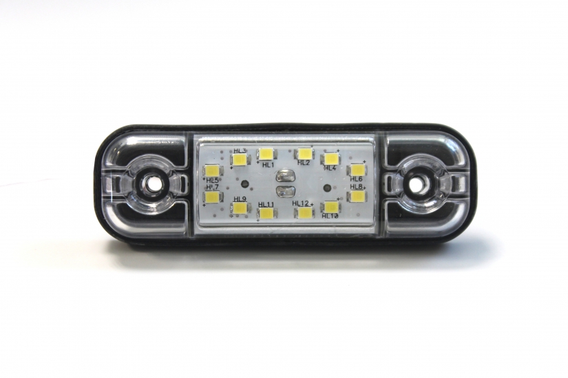ОГ-40 12 LED Белый светодиодный фонарь габаритный овал 12 LED (аналог ГФ-22/ФГ160/WAS W97.1)