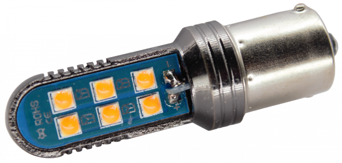 S0074-1Y 12-24V Лампа светодиодная PY21W жёлтая (2 шт.) 