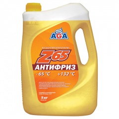 043 Антифриз, готовый к применению, желтый, -65С 5 литров ANTIFREEZE AGA-Z65, PREMIX