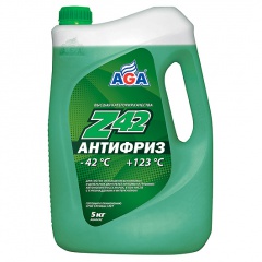 049 Антифриз, готовый к применению, зеленый, -42С 5 литров ANTIFREEZE AGA-Z42, PREMIX