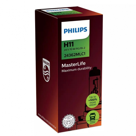 Автолампа 24V H11 GJ19-2 70W MasterLife Philips 24362 MLD1 