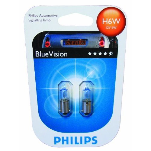 Автолампа 12V H6W BAX9s (блистер 2шт) Blue Vision Philips 12036BV-02B 