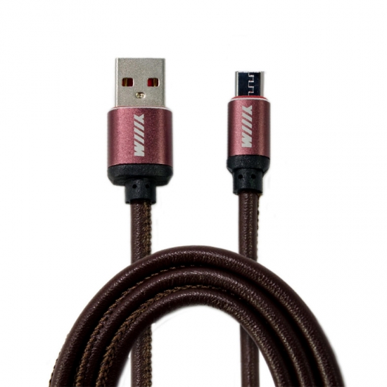 CB810-2A-UMU-LR-10BN Data-кабель микро-USB коричневый эко-кожа 1м WIIX 