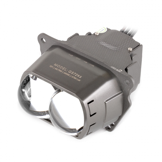 Светодиод модули ближ/дал света MTF LIGHT серия QUADRIX SLIM, 2 линзы, 12V, 70W, 4750LM, 6000К, к-т.