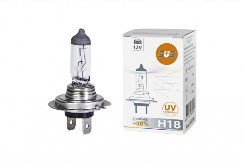 0200146000 Автолампа галогенная SVS H18 12V 65W PY26d-1 Standard+30%