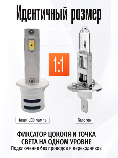 Комплект светодиодных ламп SVS H1 серии ProLight ( 3570CSP/4000Lm/6000K/12V/35W,кулер)