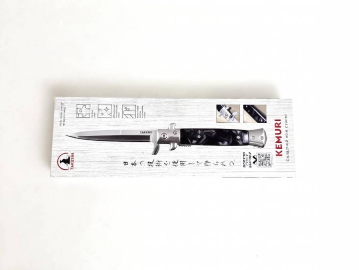 FK14_Складной инерционно выкидной нож стилетного вида TAKESHI Kemuri