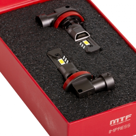 Светодиодные лампы MTF Light серия IMPRESS, H11/Н8/Н9/Н16, 12V, 21W, 2100LM, 6000K,(штат. р-р), к-т.