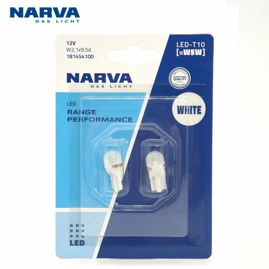 18145 Лампа автомобильная Narva Range Power LED 12V T10 6000K 0.6W White (W2.1X9.5d) блистер 2 шт