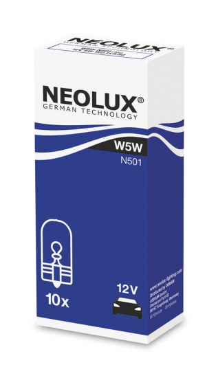 N501 Автолампа 12V W5W W2.1X9.5d (безцокольная) Neolux