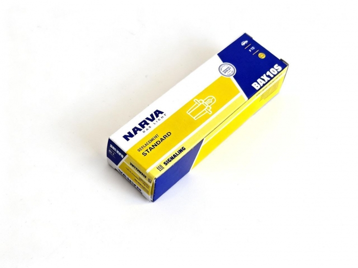 17058 Автолампа BAX2W с голубым патроном (B8.3d) 12V NARVA/10/200