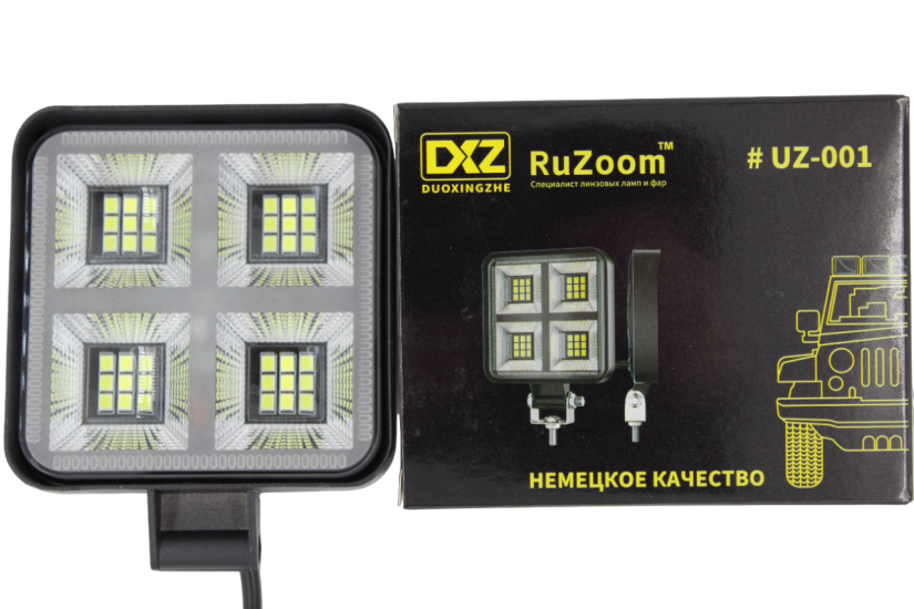 UZ-001 Фара дополнительная LED 12/24V 12W Белый свет 1200LM 84*84*20 мм