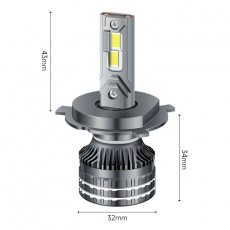 Комплект светодиодных ламп SVS H4/H19 серии ActiveLight mini (3570CSP/4500Lm/6000K/12-24V/50W,кулер)