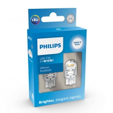 Лампа автомобильная W16W LED (W2.1x9.5d) Ultinon Pro6000 LED (1шт) (Philips)
