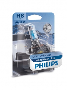 12360WVUB1 Лампа автомобильная H8 12V- 35W (PGJ19-1) White Vision ultra блистер (1шт.) (Philips)