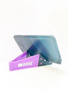 DST-104-HOOK-PU Подставка для смартфона фиолет складная настольная WIIX