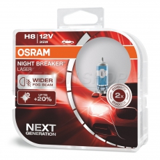 Автолампа H8 12v 35w PGJ19-1 Night Breaker Laser +150% Osram (комплект 2шт) 64212 NL-HCB EURO 