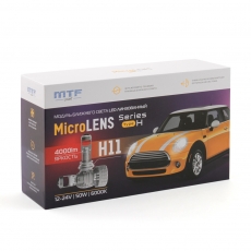 MC011K5 Светодиодные линзы MTF LIGHT серии MicroLENS H11/H8/H16, 12/24V, 55W, 6000K, 4000LM, к-т.