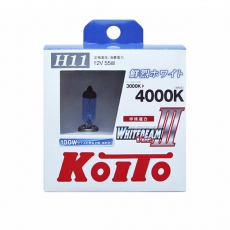 P0750W Лампа высокотемпературная Koito Whitebeam H11 12V 55W (100W) 4000K (комплект 2 шт)