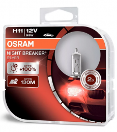 64211NBS_HCB Автолампа H11 12v 55W Night Breaker Silver +100% Osram (к-т 2шт)