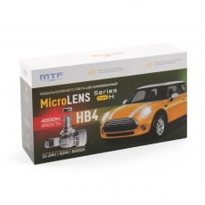 MCB4K5 Светодиодные линзы MTF LIGHT серии MicroLENS HB4(9006), 12/24V, 55W, 6000K, 4000LM, к-т.
