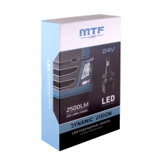 Светодиодные лампы MTF Light, серия DYNAMIC VISION LED, H4, 24V, 28W, 2500lm, 5500K, кулер, 2шт.