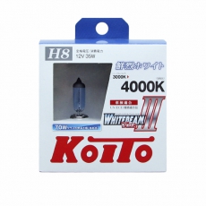 P0758W Лампа высокотемпературная Koito Whitebeam H8 12V 35W (70W) 4000K (комплект 2 шт)