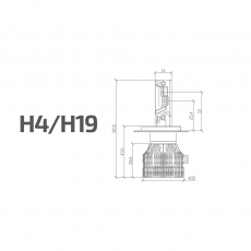 CP04K6 Светодиодные лампы MTF Light серия CYBER LIGHT PRO H4/19 12V 65W 6500lm 6000K кулер, к-т