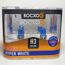 80513(C)HW-2BOX Автолампа HyperWhite H3 5000K 55W 12V PK22S BOCXOD (к-т 2шт.)