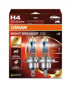 64193NB220-2HB Автолампа H4 60/55W+220% Night Breaker 2 шт