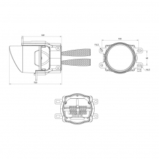 Светодиодные ПТФ линзы MTF Light серия ABSOLUTE VISION, 12В, птф/дальний 32/44Вт, 5500К, ТОЙОТАЛЕКСУС, 2шт.