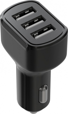 UCC-5-3-01-QC-ANTЗарядное устройство WIII три USB-порта (QC3.0), черный, в автомобиль, кор.к