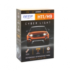 Светодиодные лампы MTF Light, серия CYBER LIGHT, H11/H9, 12V, 37W, 3750lm, 6000K, кулер, комплект.