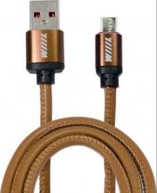 CB810-2A-U8-LR-10CF Data-кабель USB-Lightning кофейный эко-кожа 1м WIIX 