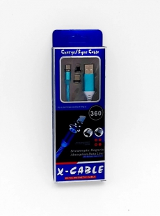 CDX 3in1-03B Магнитный кабель USB синий