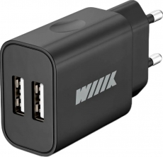 UNN-1-2-02 Сетевое зарядное устройство 2 USB черный WIIX
