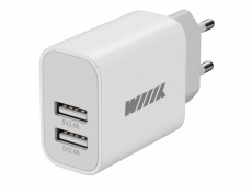 UNN-1-2-04 Сетевое зарядное устройство 2 USB белый WIIX