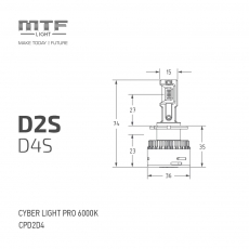 Светодиодные лампы MTF Light, серия CYBER LIGHT PRO, D2S/D4S 12V 65W 6500lm 6000K