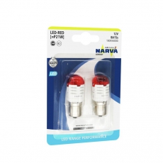 18093 Лампа автомобильная P21W LED RED (BA15s) Range Perfomance LED (упаковка 2 шт.) NARVA