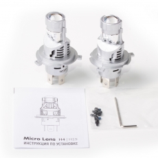 Светодиодные линзы MTF LIGHT серии MicroLENS H4/H19, 12V, 25/35W, 2500/4000lm, 6000K, к-т.
