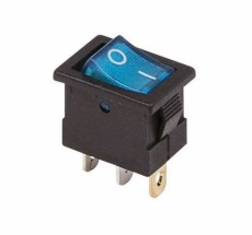 36-2171 Выключатель клавишный 12V 15A (3с) ON-OFF синий с подсветкой Mini (RWB-206-1.SC-768) REXANT