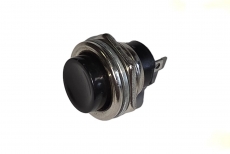 905517 Кнопка 220V 2А металл D=16.2 черная (2конт.) (ON)-OFF