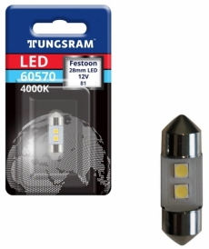 60570BL1 Лампа автомобильная LED 28 4000K 0,7W 12V (01B) TUNGSRAM