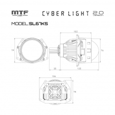 Модули MTF LIGHT линзованные Bi-LED серия CYBER LIGHT OEM 2.0, 12В, 54/67Вт, 5500К, 3 дюйма, 2шт.